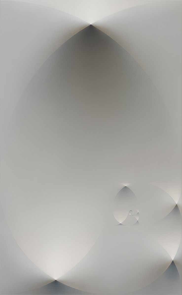 Gnómon, akryl a olej na plátně, 130 x 80 cm, 2019